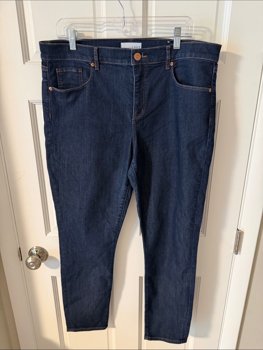 Loft Dark Wash Modern Skinny Denim Jean High Rise Size 14